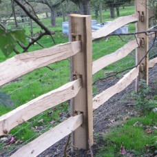 Softwood Cleft Posts 2 and 3 rail Green - 125mm x 75mm