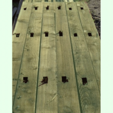 Softwood Morticed Fence Post:  End Green 100mm x 100mm