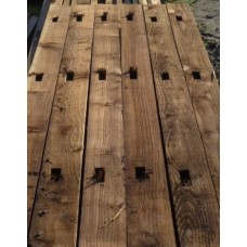 Softwood Morticed Fence Post:  End Brown 100mm x 100mm